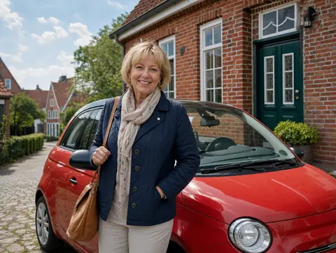 Verkäufer aus Käshofen mit dem verkauften Fahrzeug